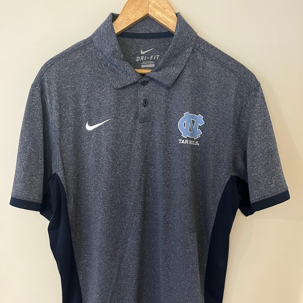 Nike Mens Polo UNC Large Heathered Blue